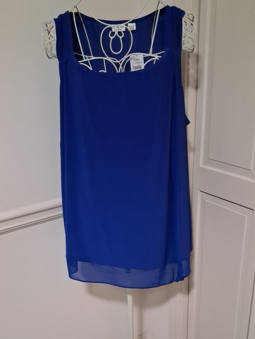 Cato Royal Blue Sleeveless Chiffon Overlay Camisole